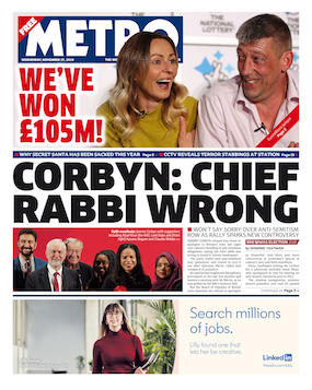 Corbyn - Chief Rabbi wrong